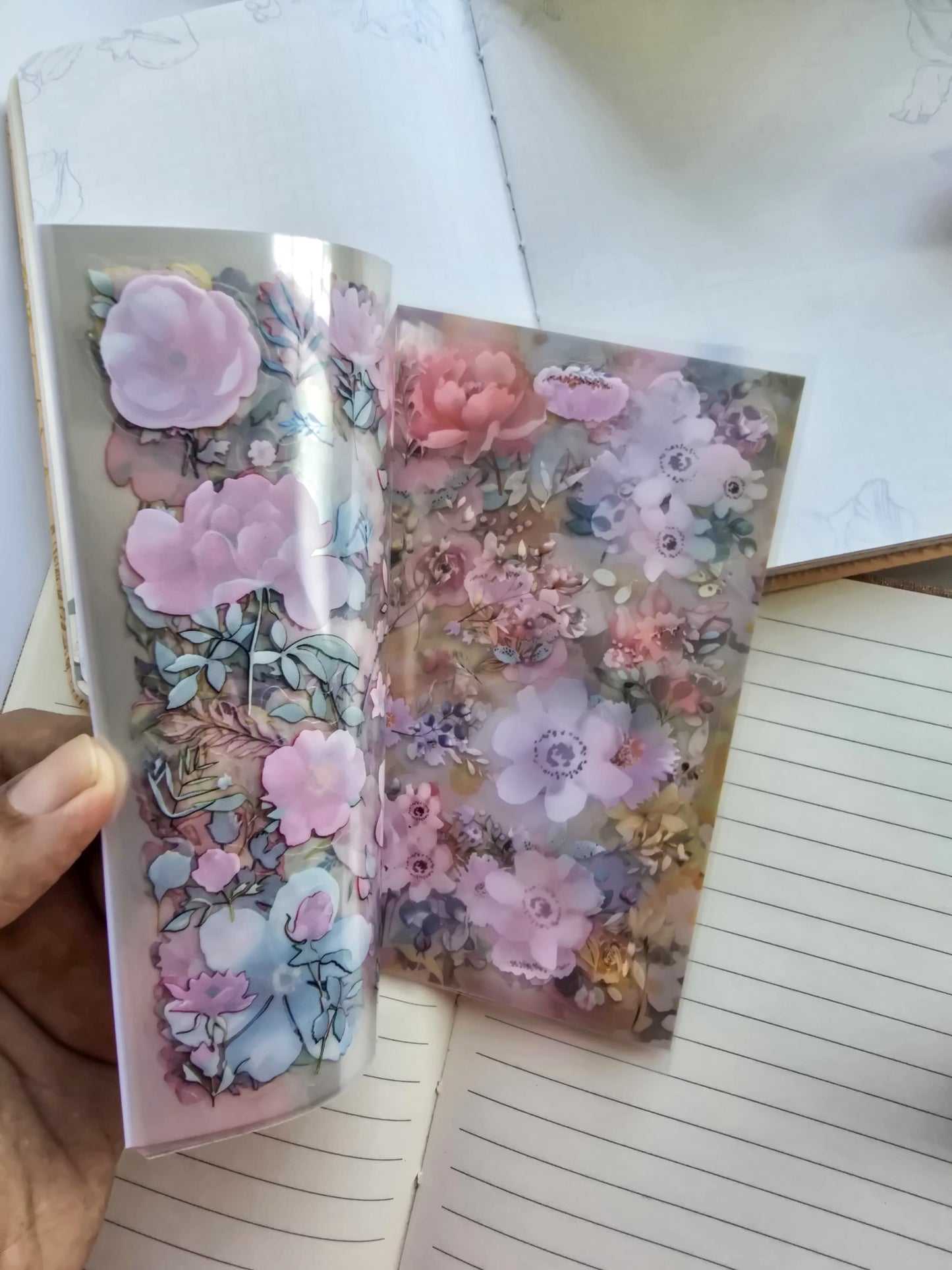 Wyhz 402|G6| PET Sticker Book Floral | Cicadas | 20 Pages 14x10cm