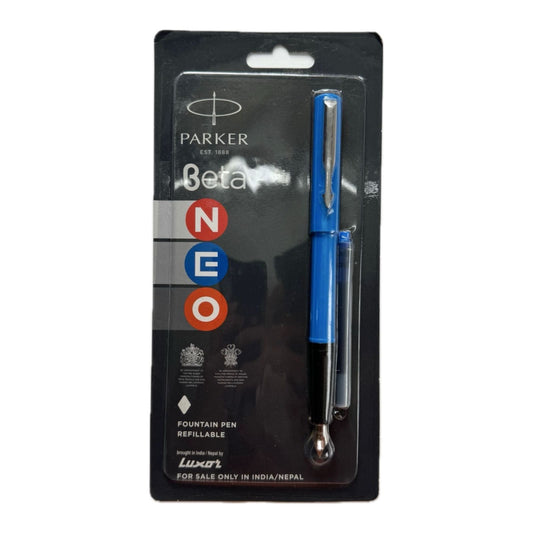 Parker Beta Fountain pen blue | Fountain pen | Blue Ink | Refillable 1 free cartridges