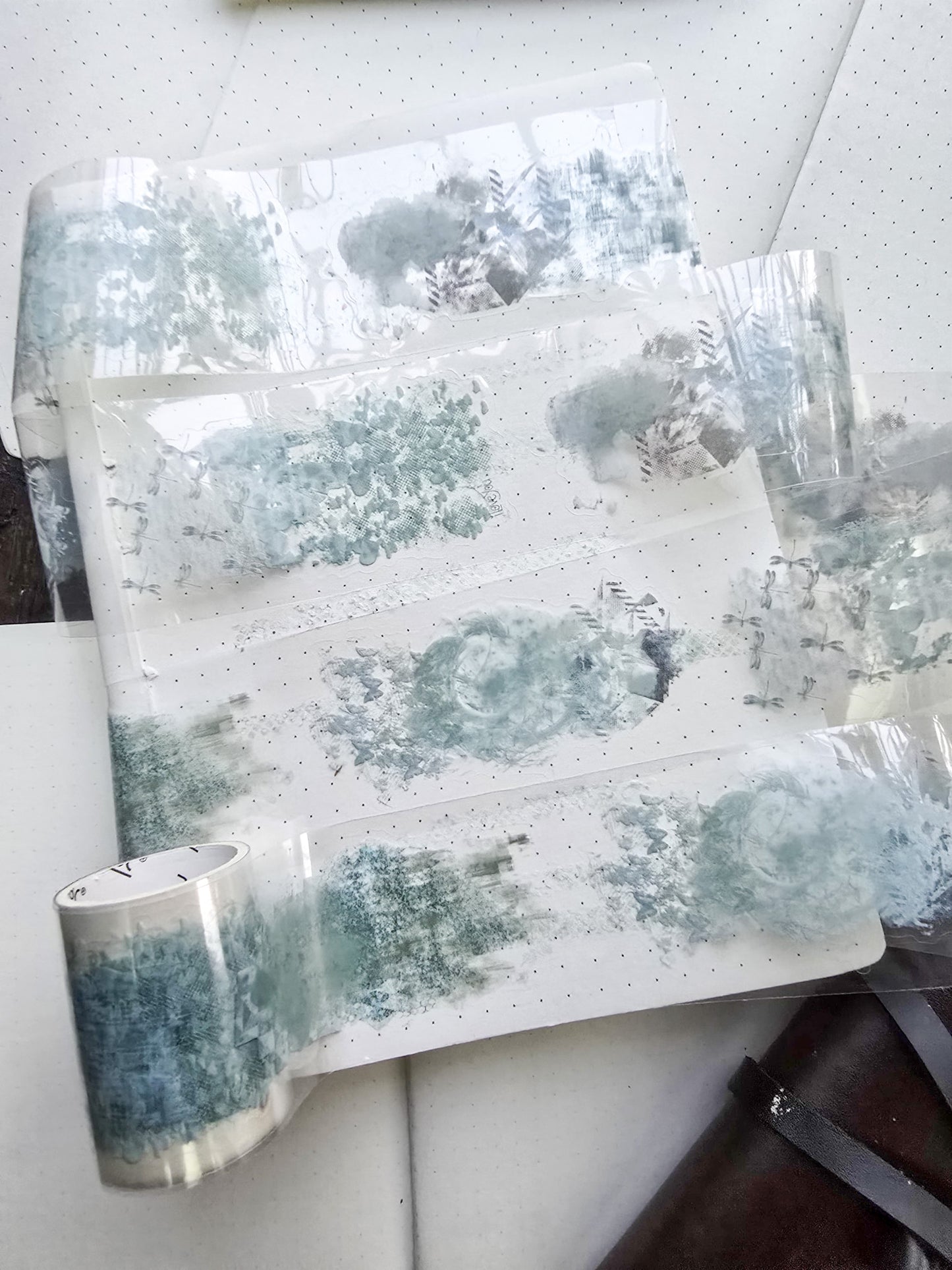 DCLY-201 Water Colour Ripples Light Colour Flow | Water Colour Series Pet Tape Sticker Roll Set of 6