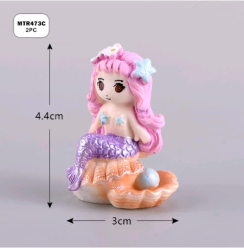 2 Pcs Mermaid Miniature Model MTR473 C