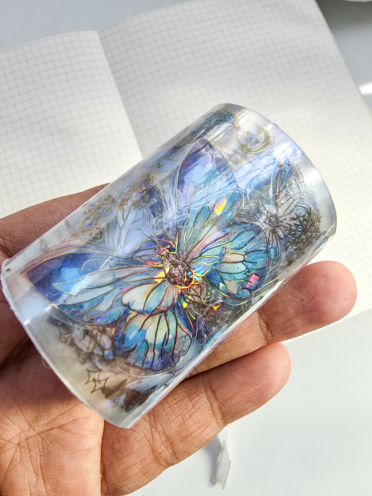 Mmk03H060 Sticker Roll| Foiled Butterfly Blue | Pre Cut sticker