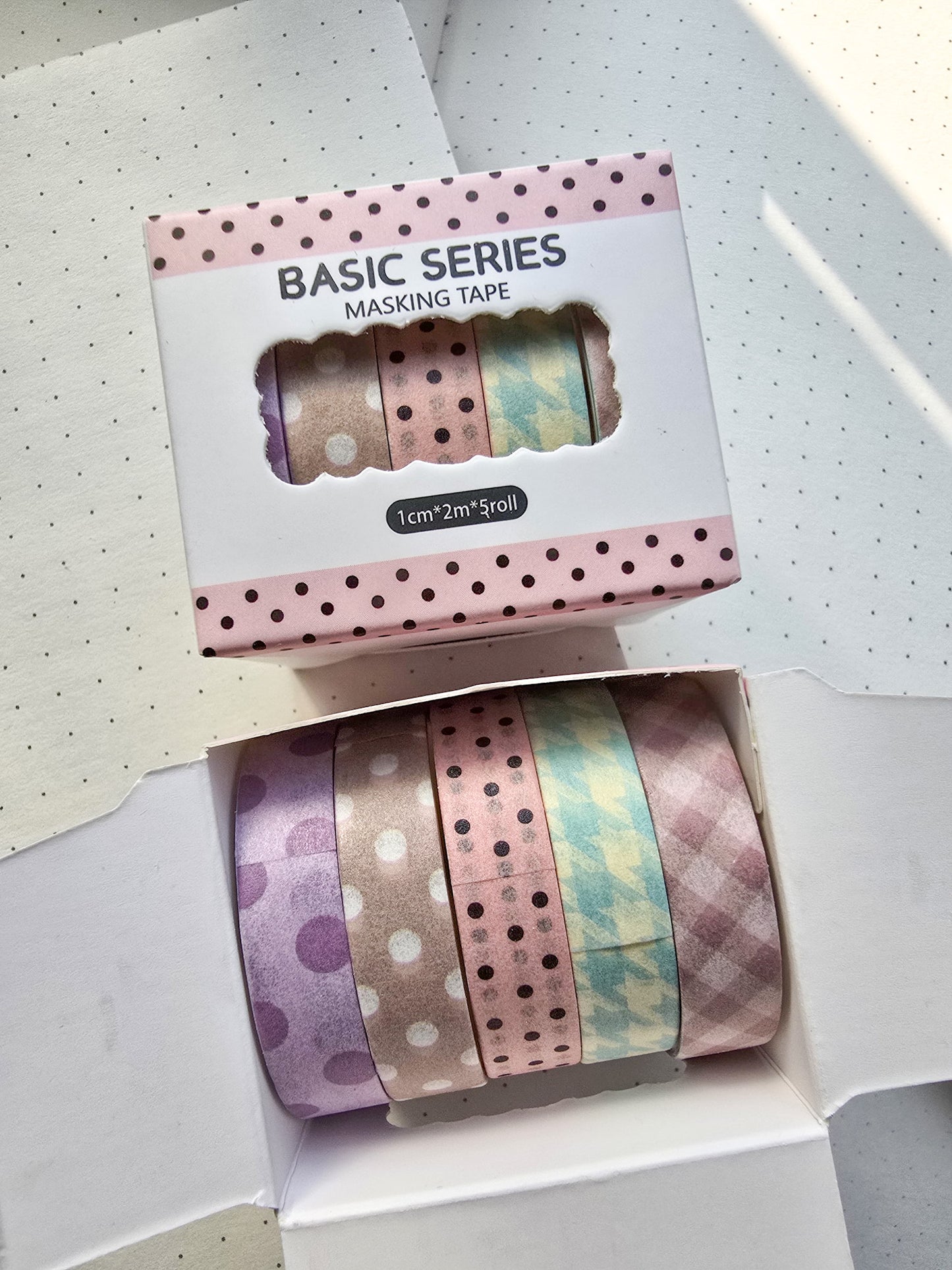 xmjd3089c- Basic Series Washi Tape Set | 1cm* 2m  set of 5