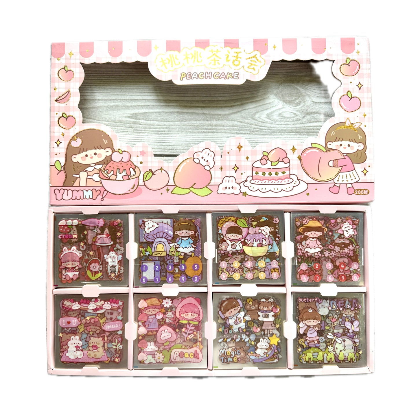 Kbx-2113b pink - Kawaii Decorative Sticker Pack | Cute Cute Planet | Cartoon Kawaii Series | 200 sheets