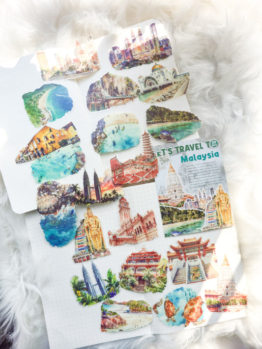 Ltmj808|G2| Lets Travel To Malaysia Pet Transparent Sticker | 20 Unique Pcs