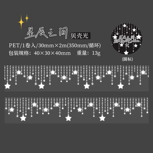 Xxdl002 Transparent Star Sticker Pet Roll | Star Light Curtain | 30mmx 2