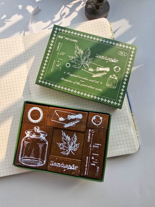Mmk09f008 Wooden stamp set of 7