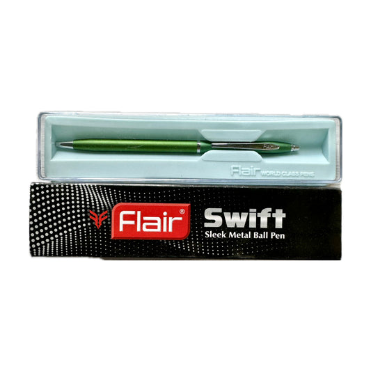 Flair Swift | Sleek metal ball Pen| Body Color: Green | Ink Color: Blue