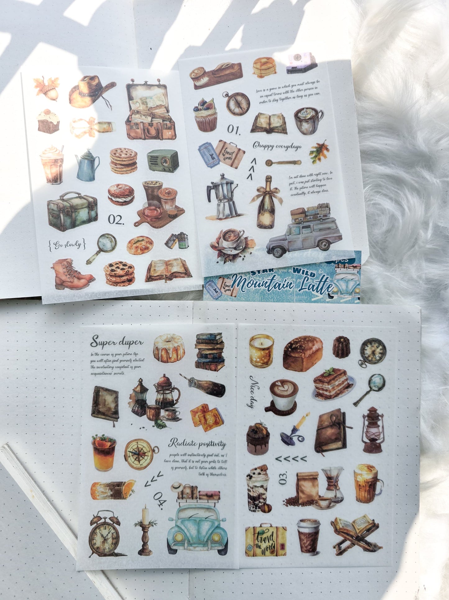 Yyj404 Star Wild Mountain Latte Deco Sticker Cofee| 4 Sheet 100*150 mm