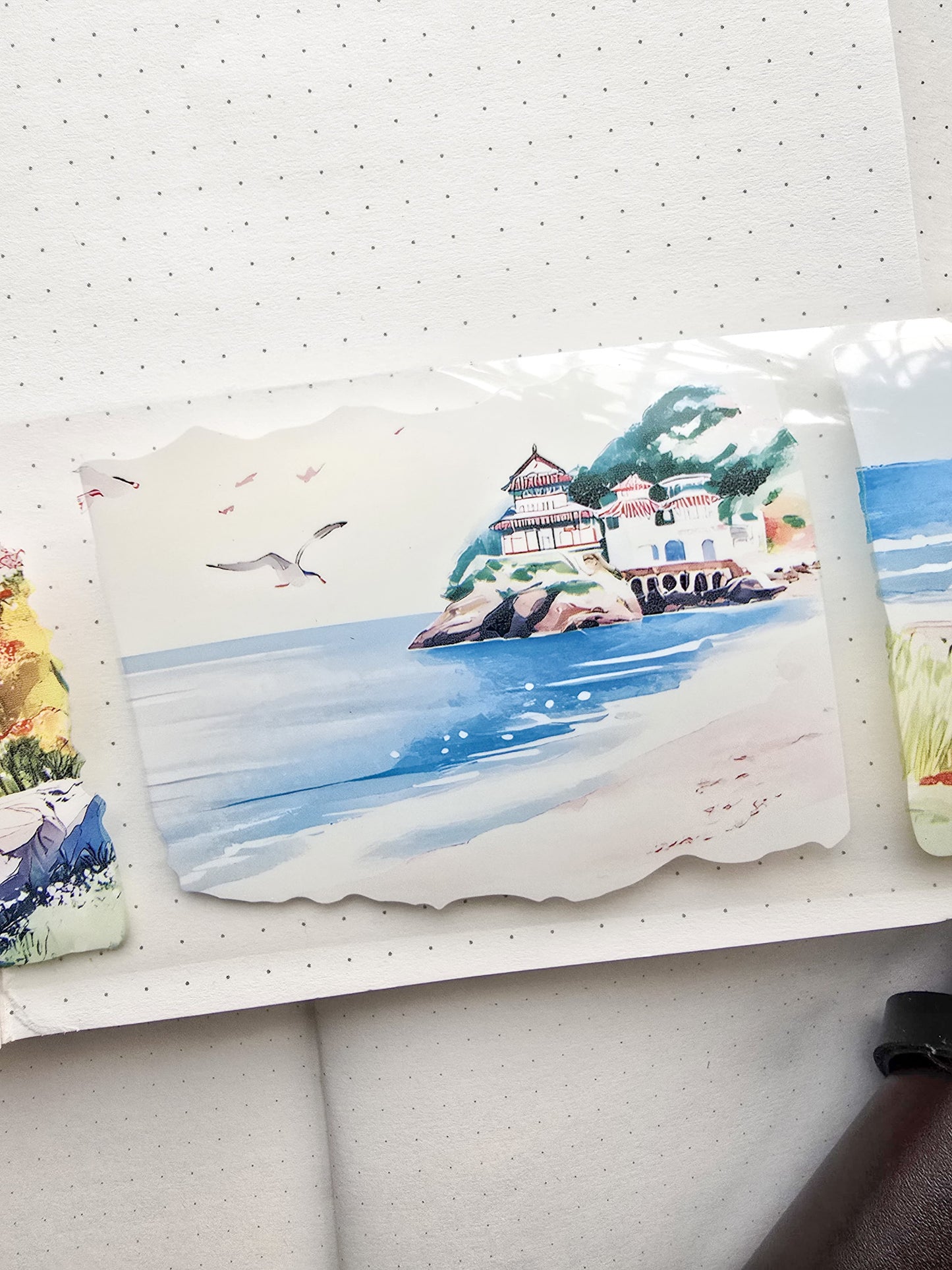 Lyly201-4 Sunset Greek Scenery Precut Sticker Roll