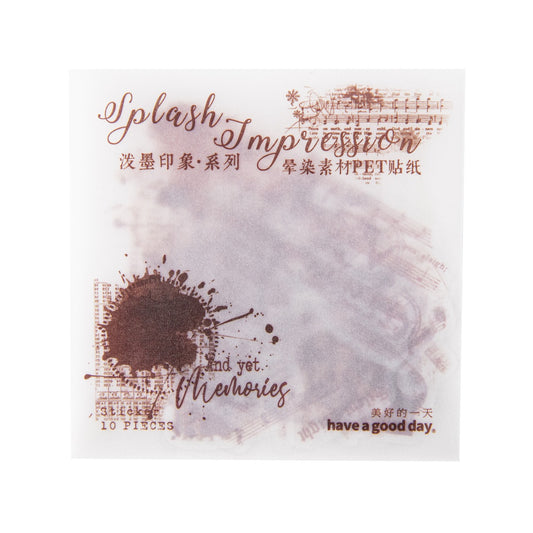 Pmyx005 Splash Impression PET Sticker | Splash collection | 10 pcs