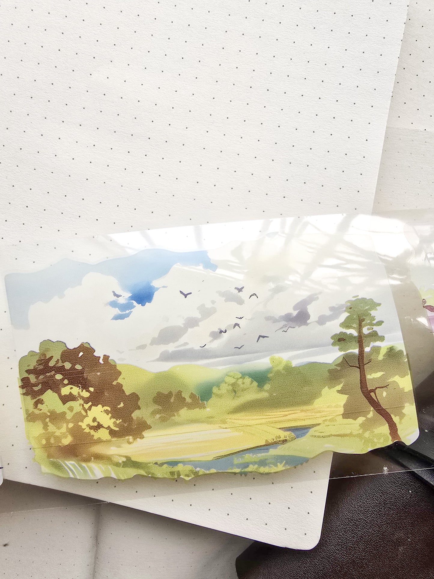 Lyly202-3 Sunset Greek Scenery Precut Sticker Roll
