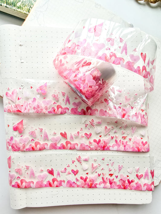 MHD-JDDX001 Transparent Love Sticker Roll Pink