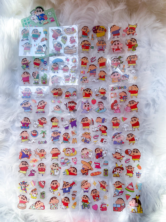 CYD-E #8|G-1| CRAYON SHINCHAN| Cute Cartoon Character Transparent Sticker Sheet| 80x80mm