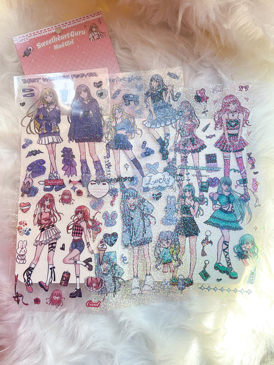 TXJZ-6-05|G-8| Sweetheart Guru Mad Girl | PET | 6 Sheets | 120*165mm