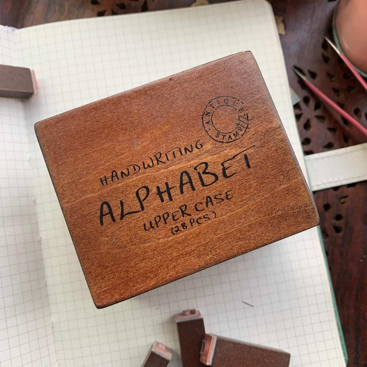 Wooden alphabet stamps Capital letter