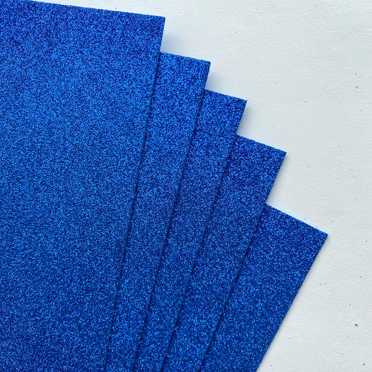 5pcs of glitter foam paper | Deep blue