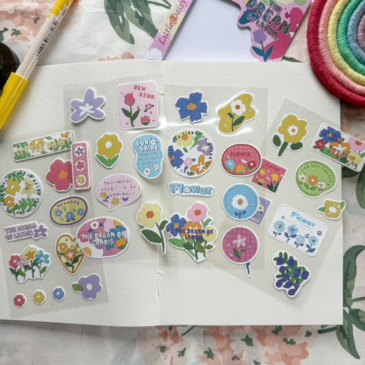 KQ238-7 - Kawaii Decorative Sticker 4 sheets in 1 pack