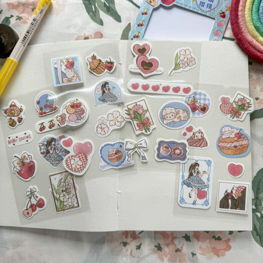 KQ238- 4 - Kawaii Decorative Sticker 4 sheets in 1 pack