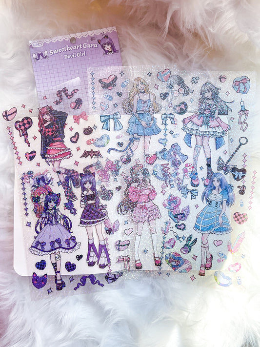 TXJZ-6-03|G-8| Sweetheart Guru Devil Girl | PET | 6 Sheets | 120*165mm