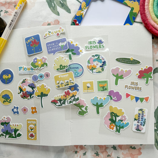 KQ238- 8 - Kawaii Decorative Sticker 4 sheets in 1 pack