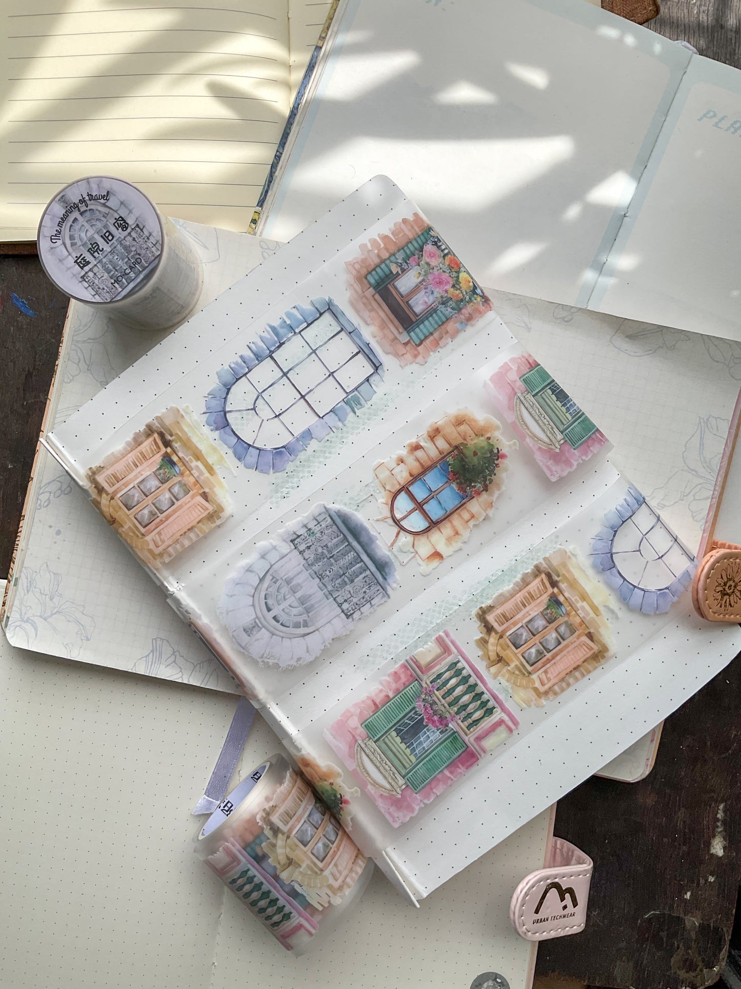 MMK03G106-The Meaning Of Travel |Window Theme| Old Courtyard Window| PET Sticker Roll|2mtr