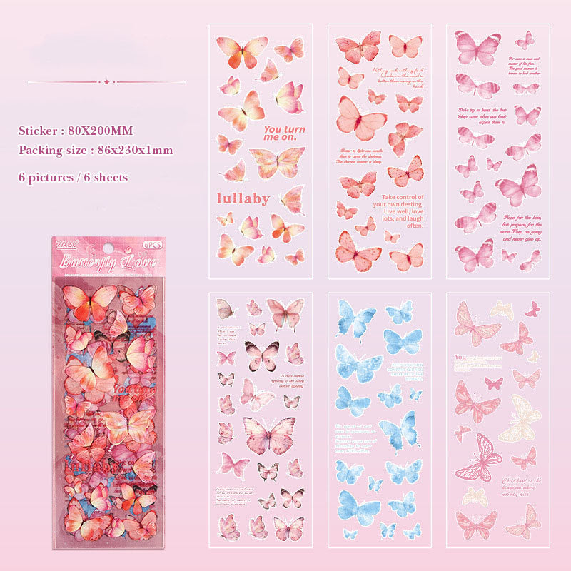 CYLG605 - sticker colorful wings streamer series butterfly cutting film hand account pet creative hand account material sticker