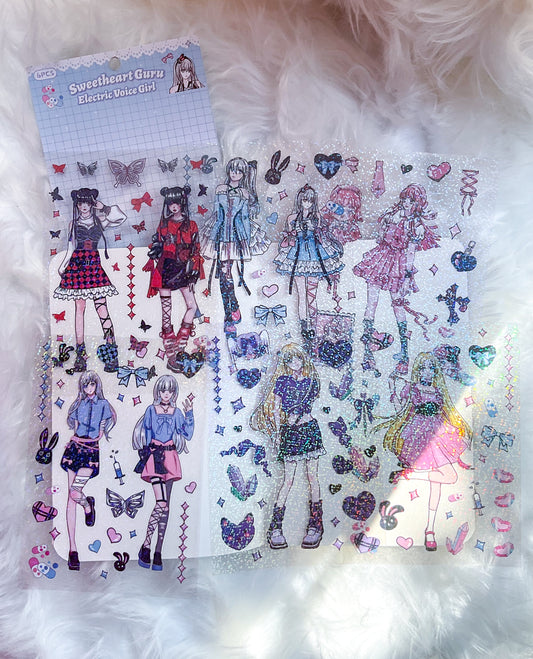 TXJZ-6-02|G-8| Sweetheart Guru Electric Voice Girl | PET | 6 Sheets | 120*165mm