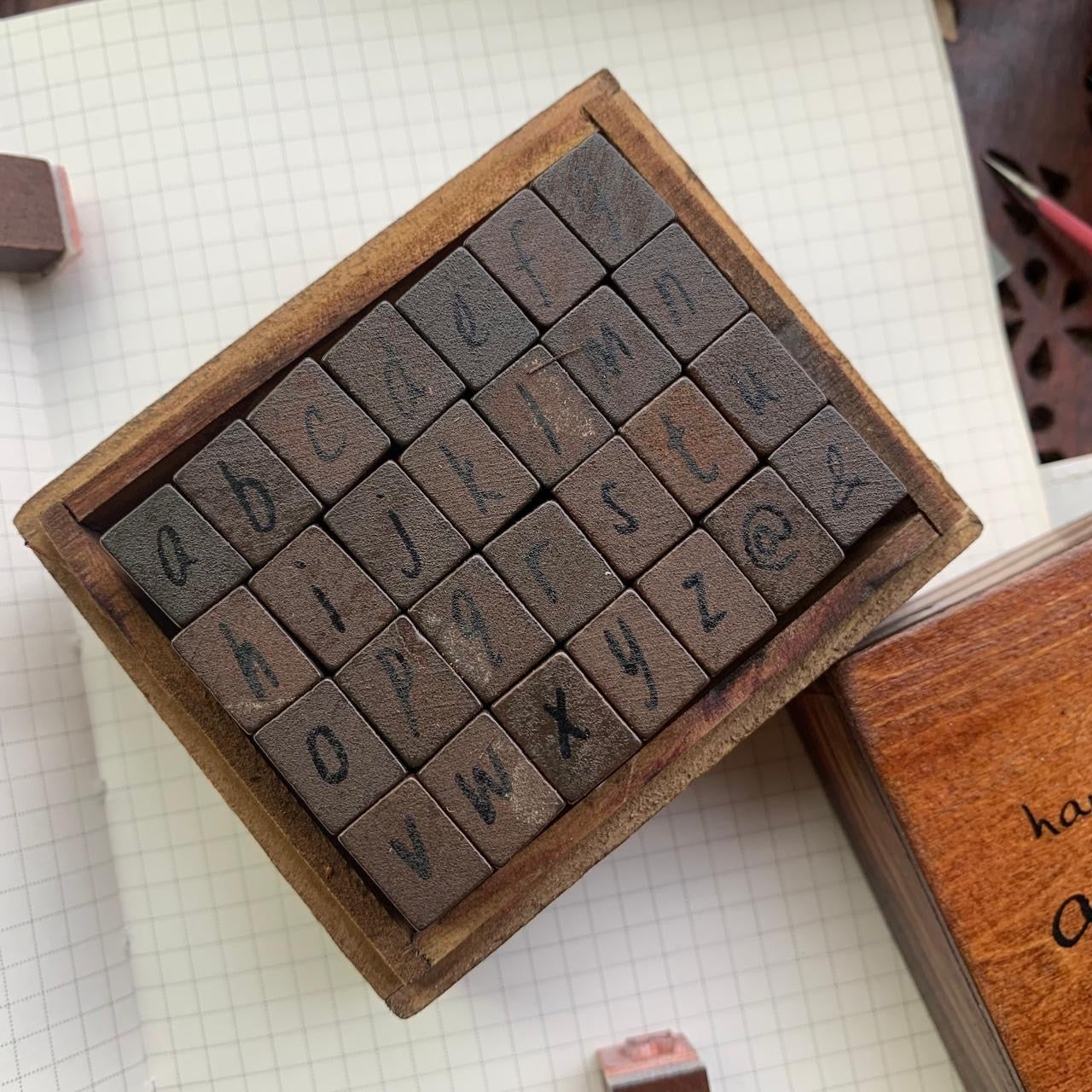 Wooden alphabet stamps Small letter