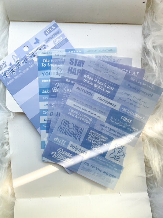 YWXY-6-04 | Zephyr Clear Language | PET | Transparent Sticker | 4 Sheets | 120*170mm