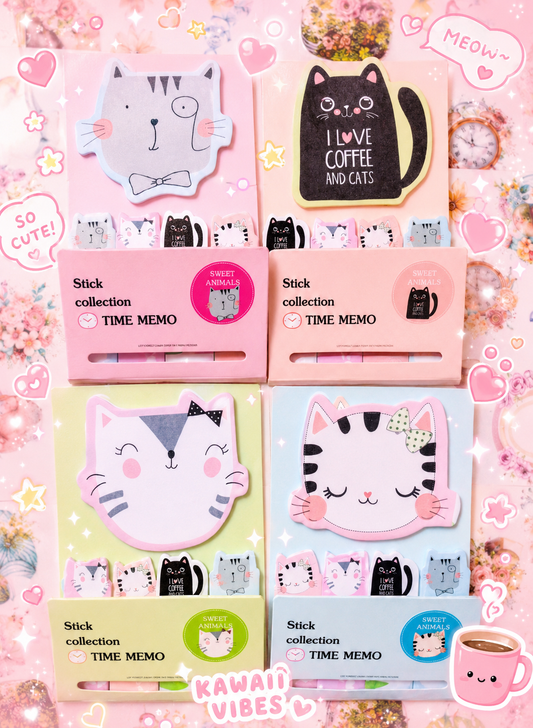 N7-002 | Sweet Animals Time Memo Kawaii Sticky Notes |