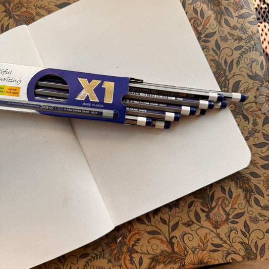 Doms x-tra  Super dark  | pencils | pencil set of 10 with 1 Eraser and 1 Sharpner