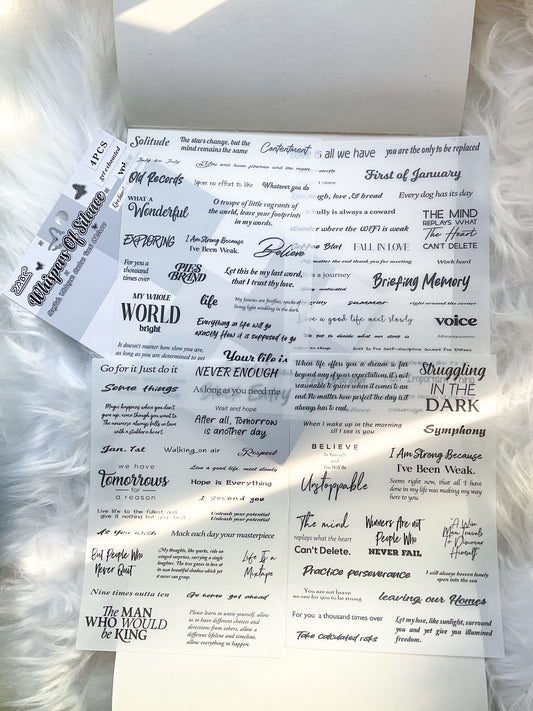 YWXY-6-02|G-9|Whispers Of Silence | PET | Transparent Sticker | 4 Sheets | 120*170mm