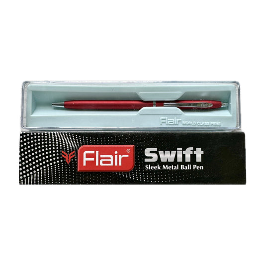 Flair Swift | Sleek metal ball Pen| Body Color: Red | Ink Color: Blue