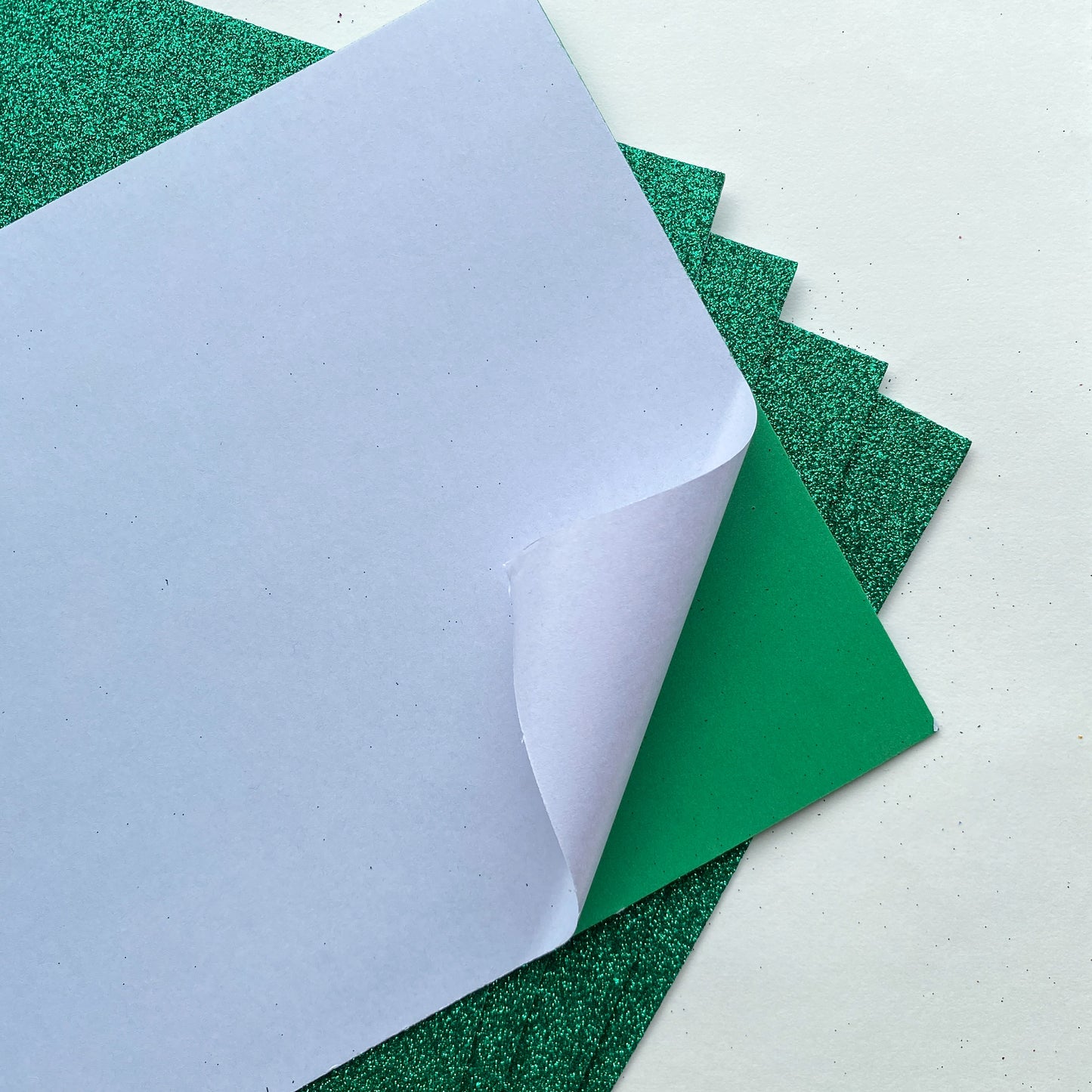 5pcs of glitter foam paper with Gum | Green