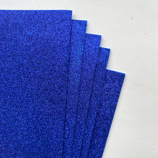 5pcs of glitter foam paper | Royal blue