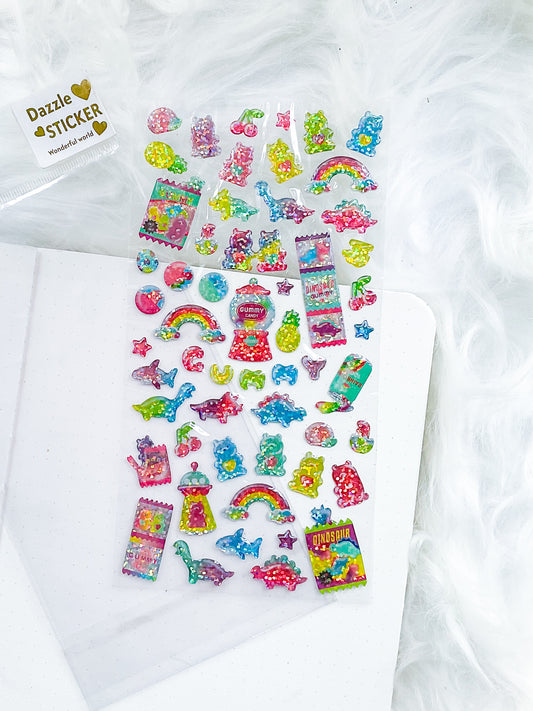 ZW-BQ1-8| Dazzle Sticker | 3D | Gummy Candy  Sticker |