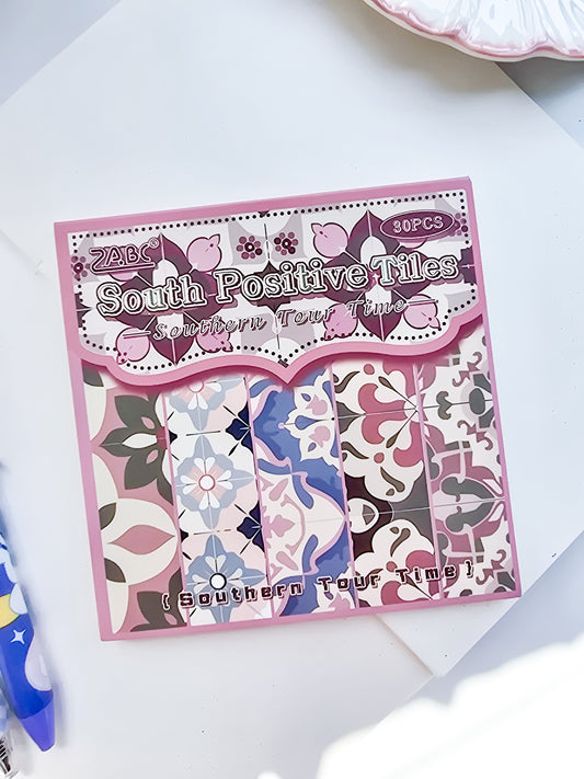 NXSG-606|G-4| South Positive Tiles | Journal Paper| Floral Vintage Paper| Green Theme|120*120mm 30 Pcs