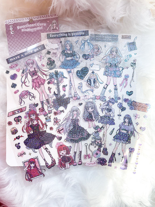 TXJZ-6-06|G-10| Sweetheart Guru Blackberry Girl | PET | 6 Sheets | 120*165mm