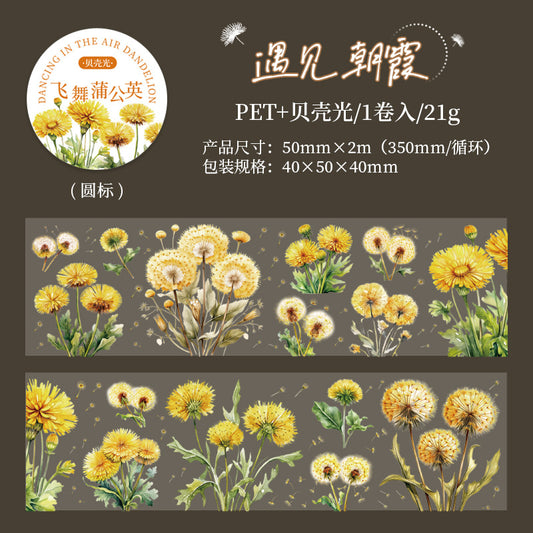 MHD-FWPG001-Floral Theme Transparent PET Sticker Roll | 50 mm | 2mtr