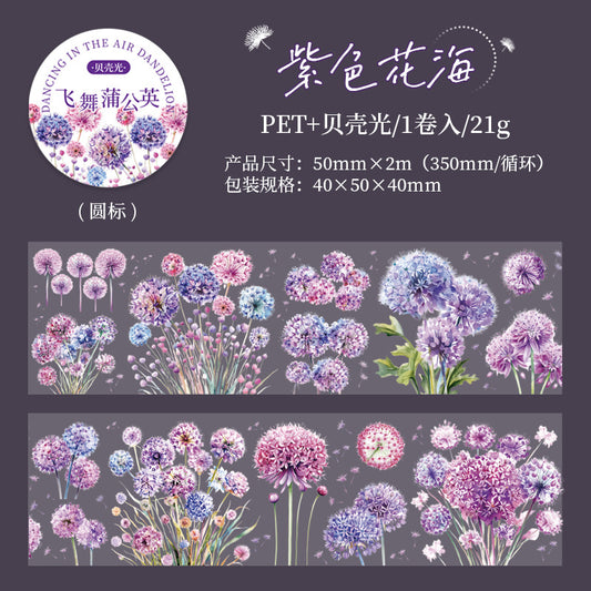 MHD-FWPG006-Floral Theme Transparent PET Sticker Roll | 50 mm | 2mtr