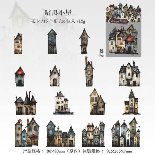 MHD-GGXW005-Vintage Home Paper Stickers | 35 X 80 mm | 15 Designs 1 Each | 15 Stickers Total