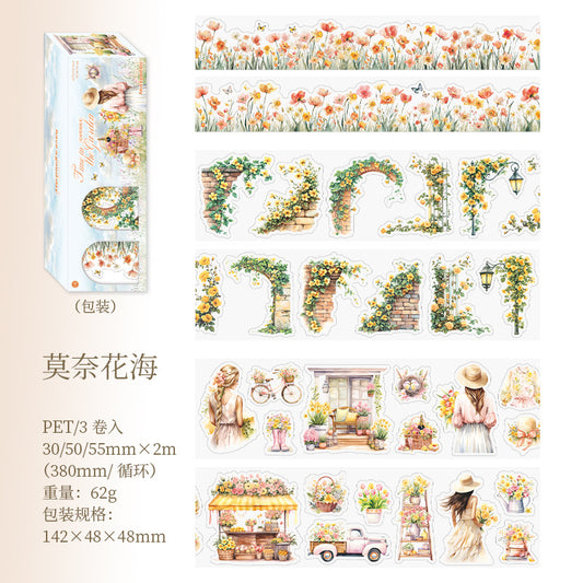 MHD-HYSG03-Transparent PET Sticker Roll Set of 3 | 30m | 50mm | 55mm | 2 Mtr Each