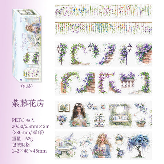 MHD-HYSG04-Transparent PET Sticker Roll Set of 3 | 30m | 50mm | 55mm | 2 Mtr Each