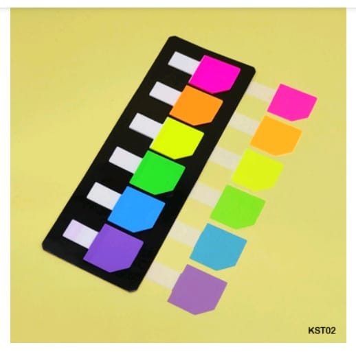 KST02 - Sticky Notes Plastic 6 Colors Total 120 Strips