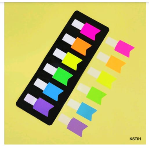KST01 - Sticky Notes Plastic 6 Colors Total 120 Strips