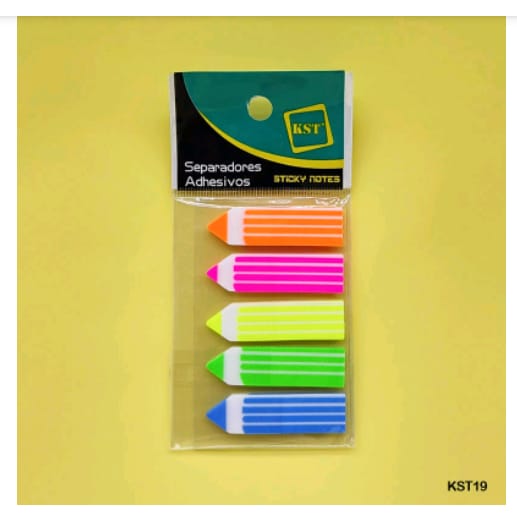 KST19 Sticky Notes Pencil Plastic Fluorescent 5 Colors