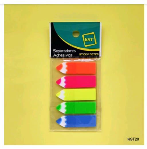 KST20 Sticky Notes Pencil Plastic Fluorescent 5 Colors