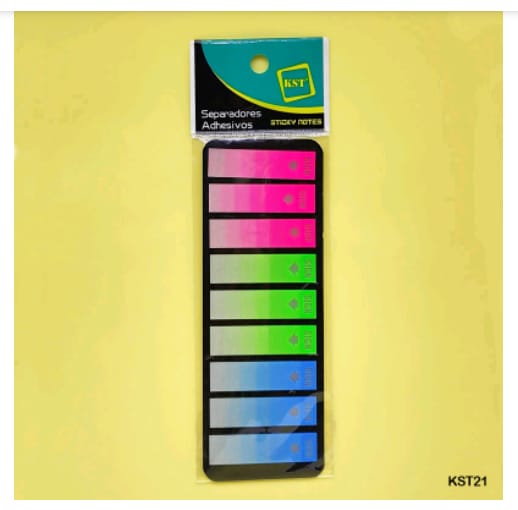 KST21 Sticky Notes Plastic Fluorescent 9 Colors