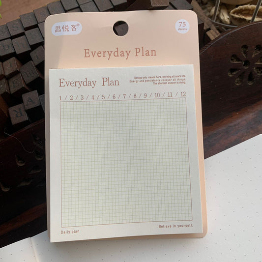 SYK0034 Everyday plan Sticky Notes | 75 Sheets | Grid | Memo Pad