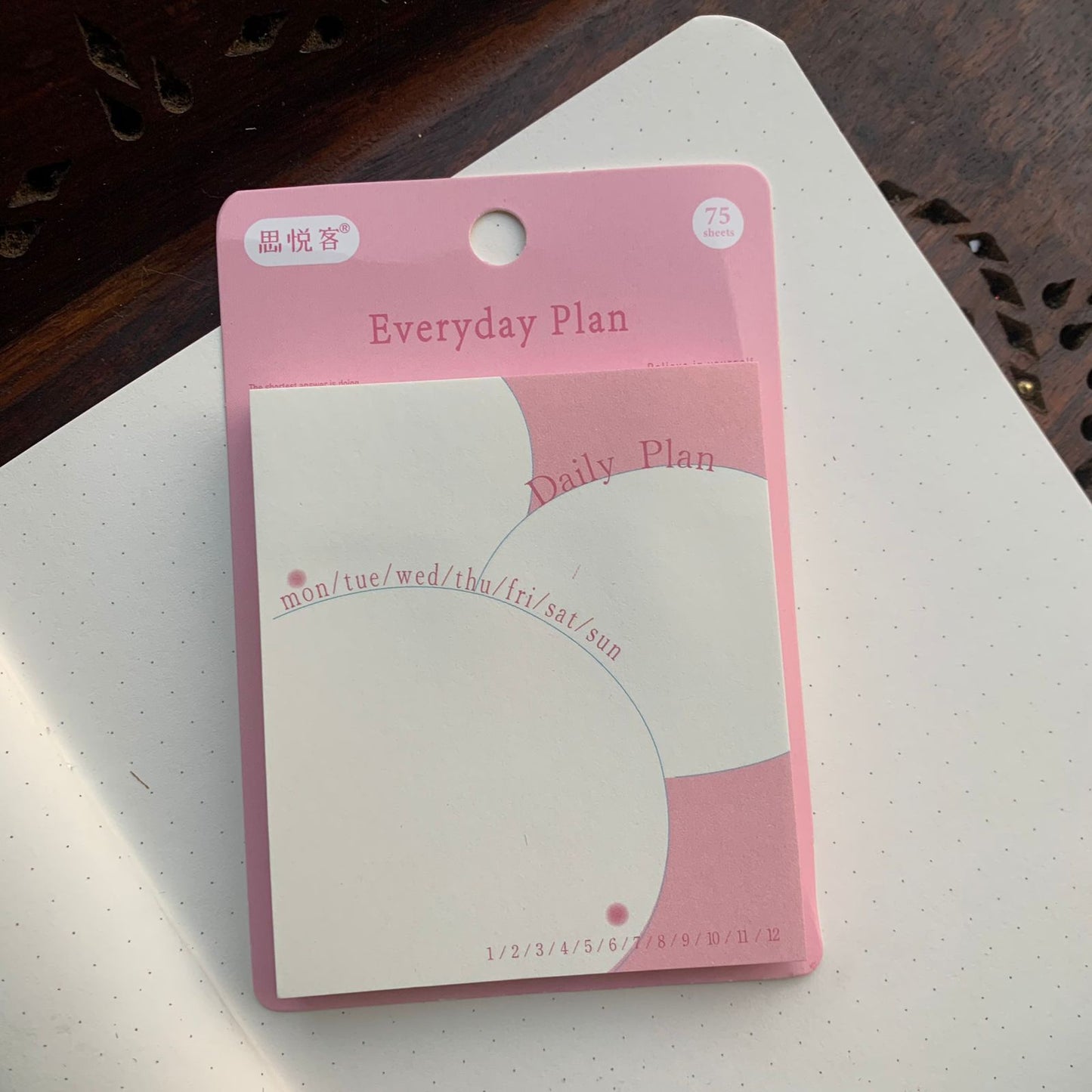 SYK0034 Everyday plan Sticky Notes | 75 Sheets | Pink | Memo Pad